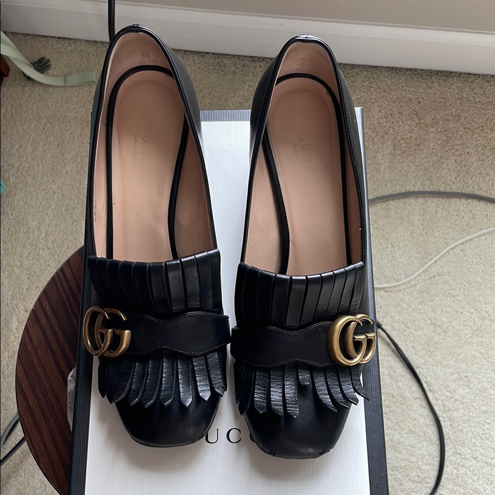 Gucci Women's Black Leather Loafers